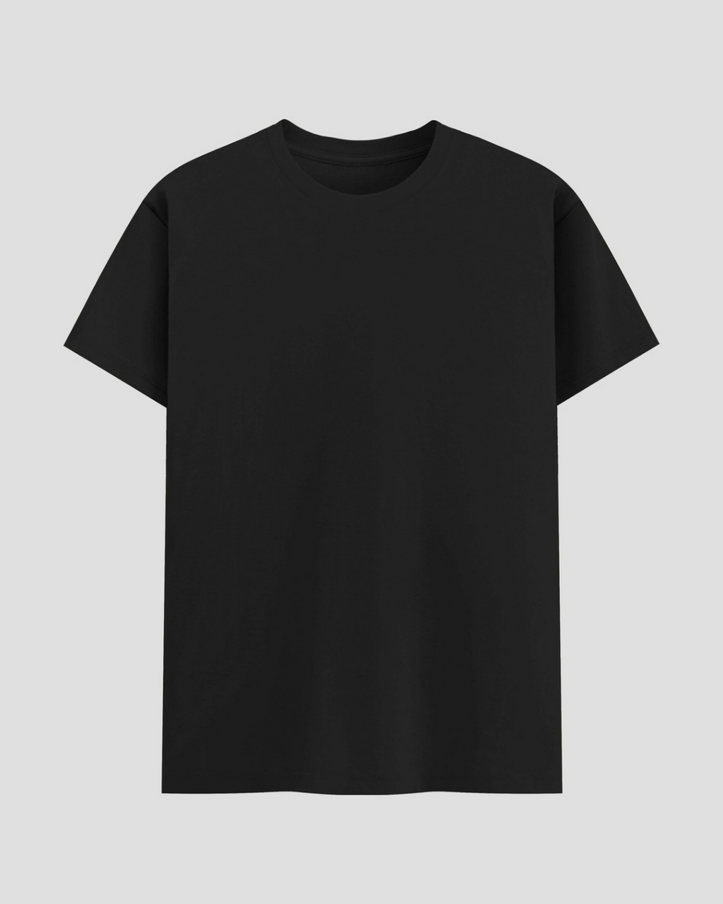 Limitless State Plain Cotton Round Neck T-Shirt - Black