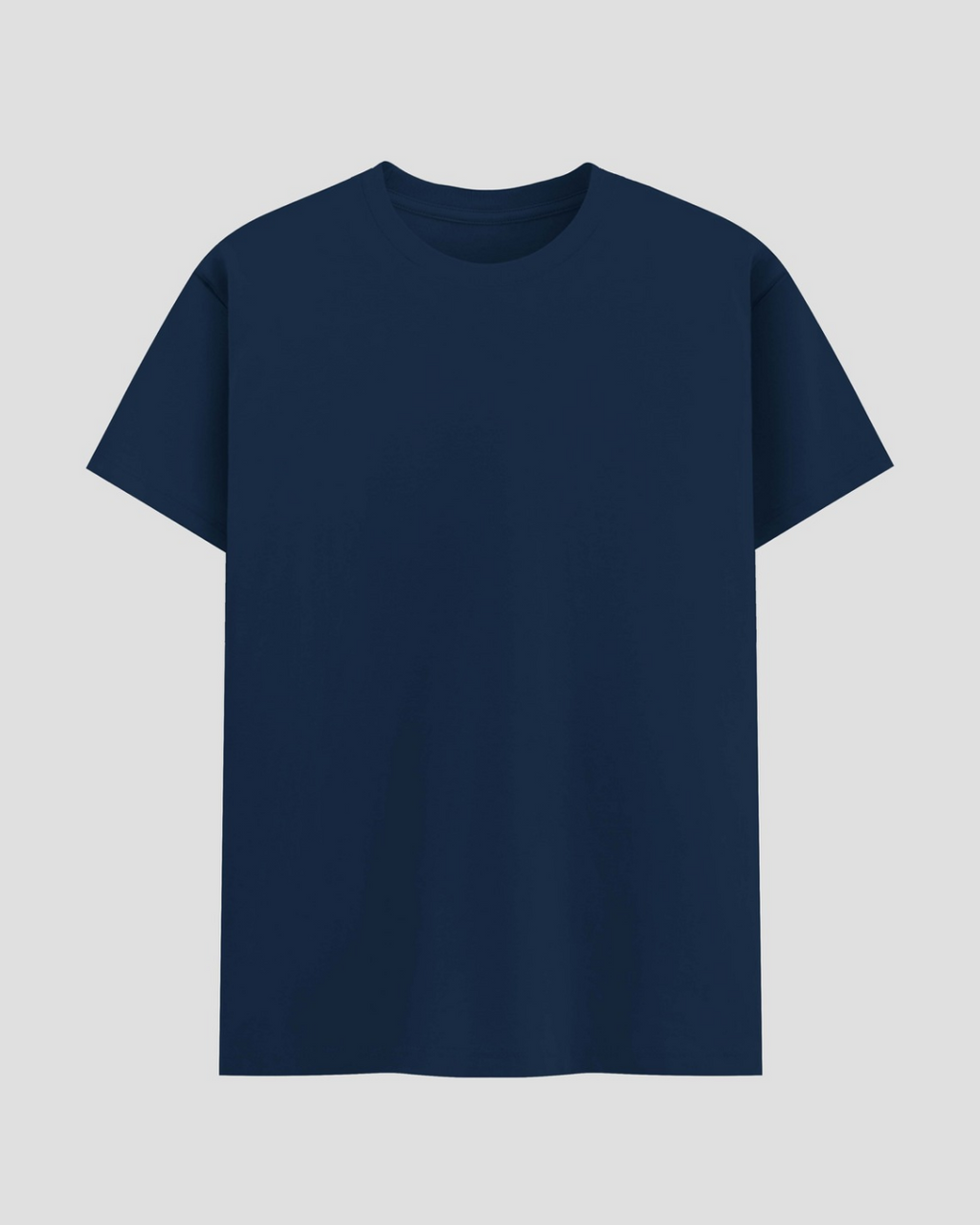 Limitless State Plain Cotton Round Neck T-Shirt - Navy Blue