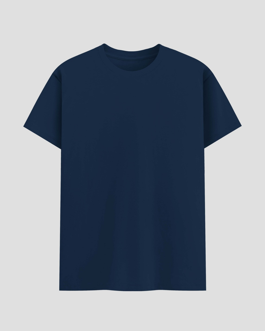Limitless State Plain Cotton Round Neck T-Shirt - Navy Blue