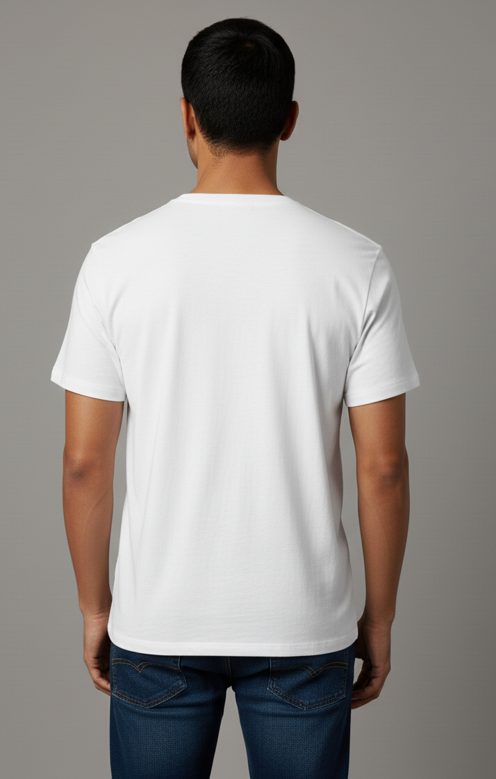 Limitless State Plain Cotton Round Neck T-Shirt - White