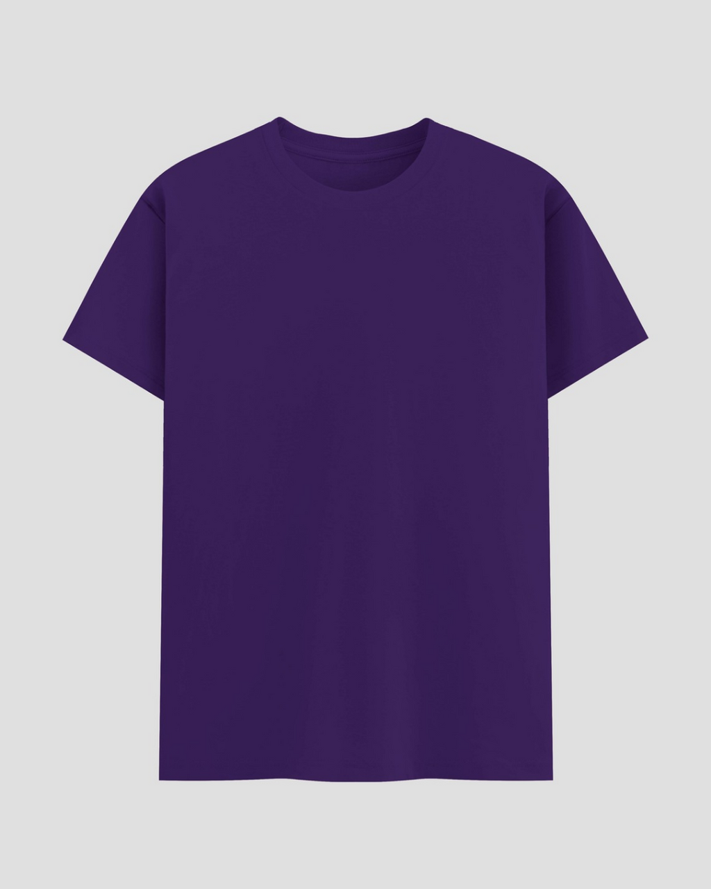 Limitless State Plain Cotton Round Neck T-Shirt - Purple