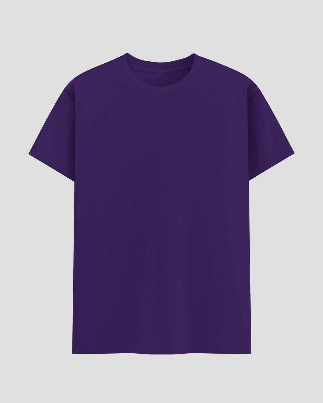 Limitless State Plain Cotton Round Neck T-Shirt - Purple
